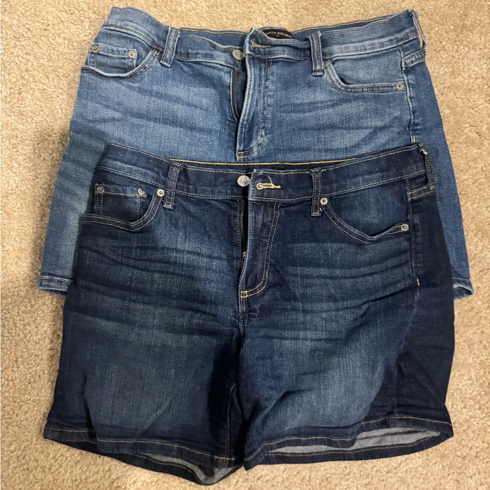 Banana Republic Blue Denim Jean Shorts (Light & Dark Blue)